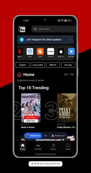 Watch Trending Movies on Hicine